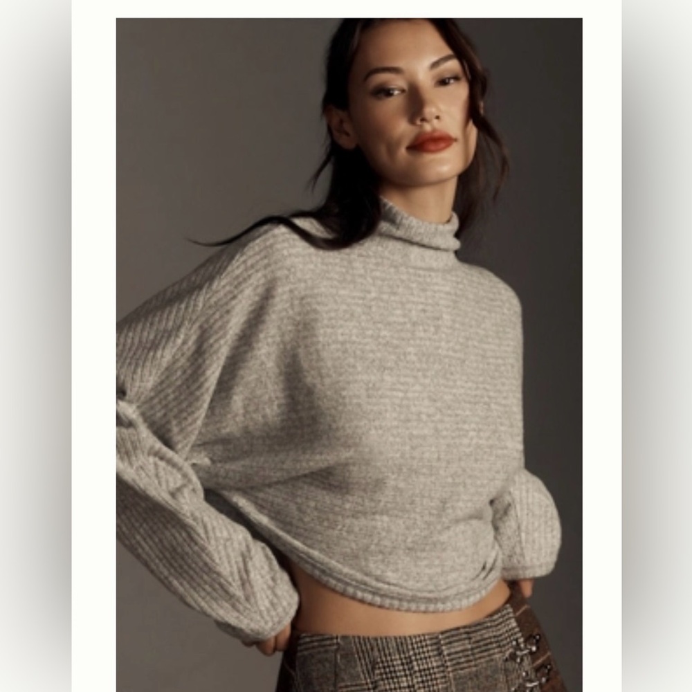 Anthropologie Pilcro Cozy Ribbed Turtleneck Batwing Pullover